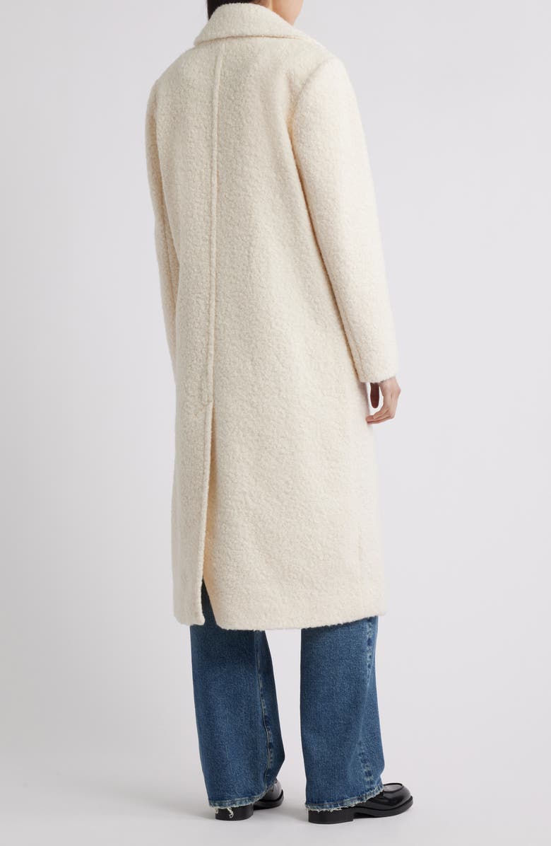 BCBGMAXAZRIA Double Breasted Bouclé Coat, Alternate, color, Cream