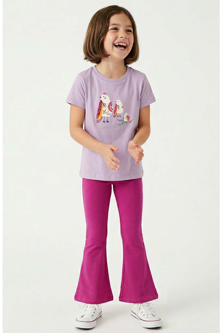 Organic Cotton Solid Flare Leggings, Alternate, color, Raspberry