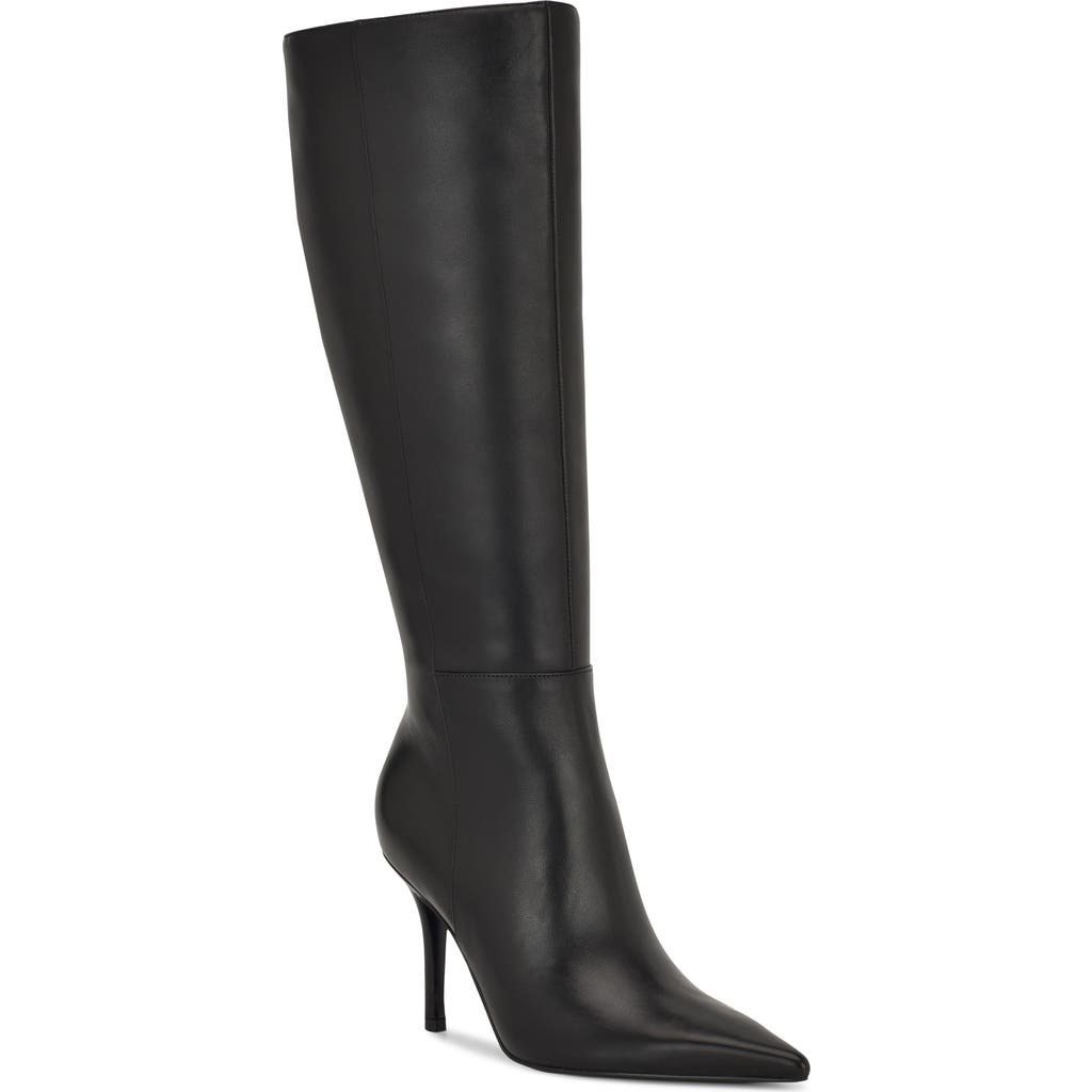 Nine West Gerty Pointed Toe Knee High Boot In Black