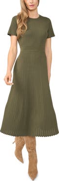 Ted Baker London Pointelle Short Sleeve Midi Dress