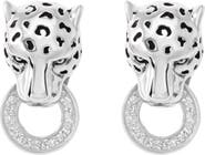 EFFY 925 Sterling Silver Diamond Panther Drop Earrings