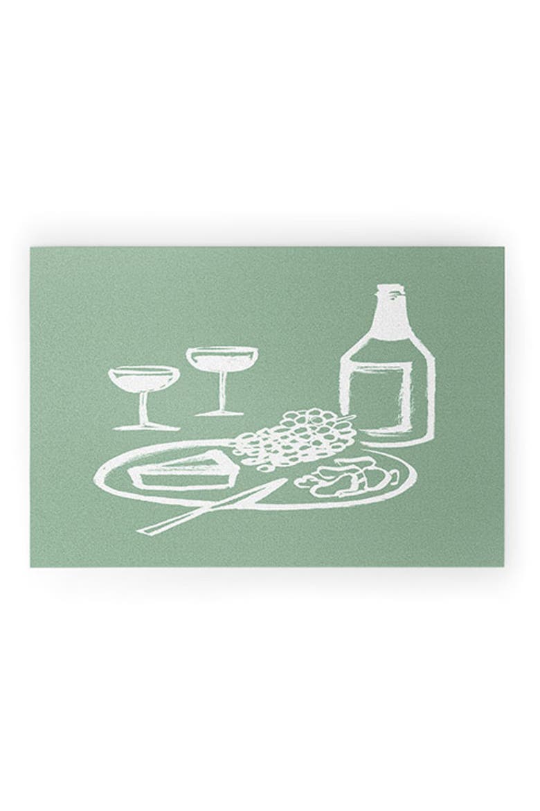 Intemporalis Wine and Cheese Door Mat, Main, color, GREEN