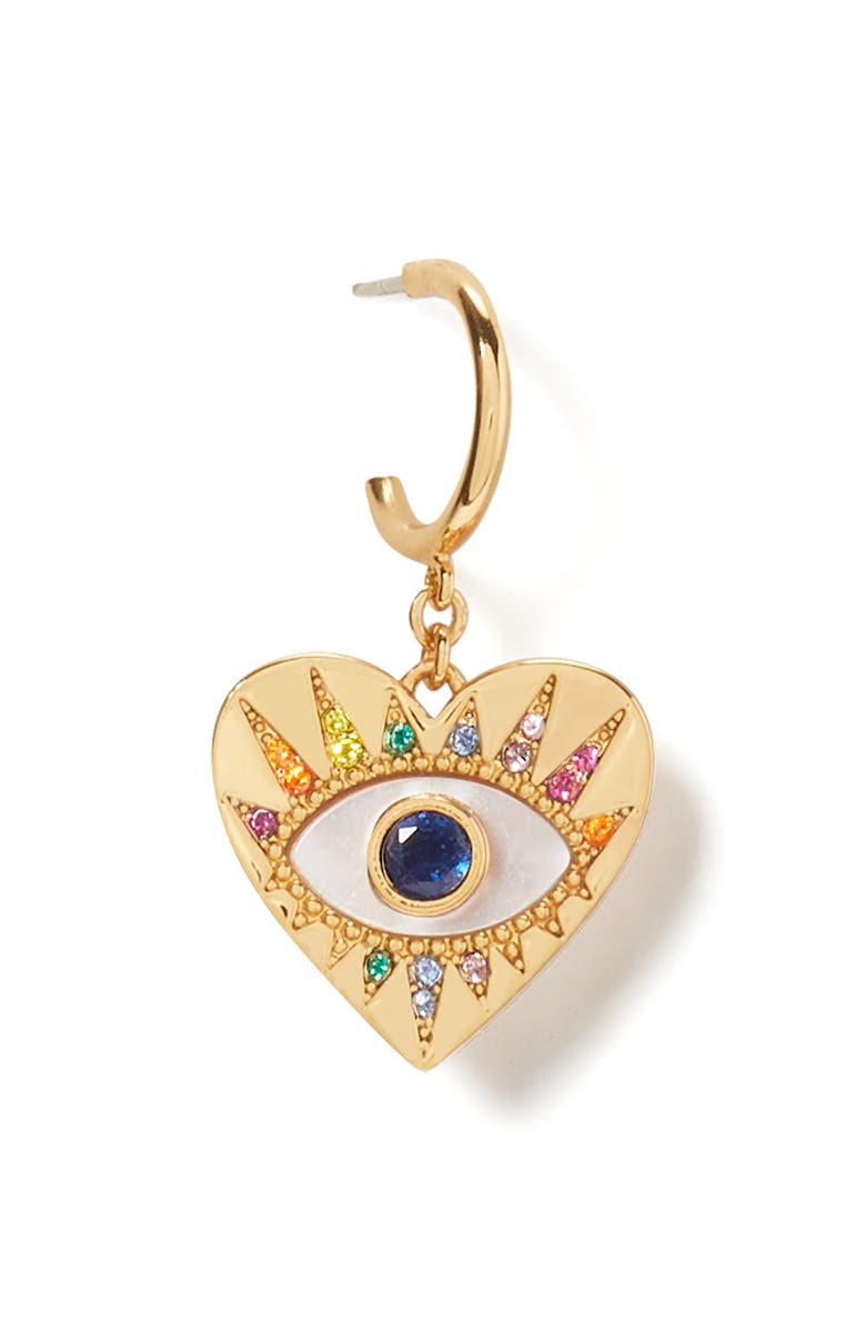 Kate Spade New York all seeing drop huggie hoop earrings, Alternate, color,