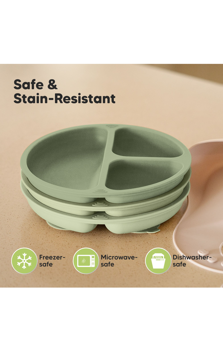 KeaBabies 3-Pack Prep Silicone Suction Plates, Alternate, color, Sage