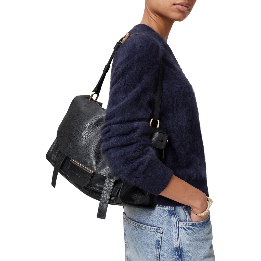 Shop Allsaints Ursa Leather Satchel In Black