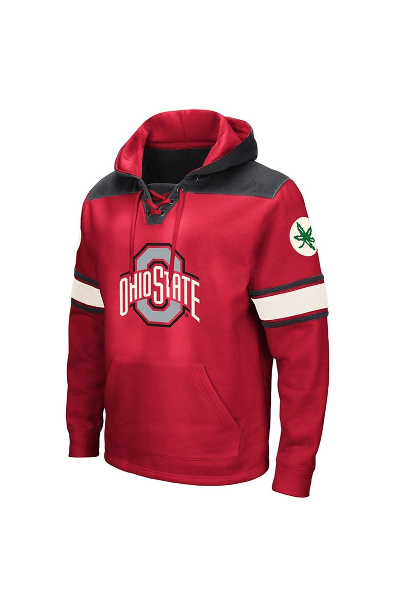 COLOSSEUM Men's Colosseum Scarlet Ohio State Buckeyes Lace-Up 2.0 Pullover Hoodie, Alternate, color, Scarlet