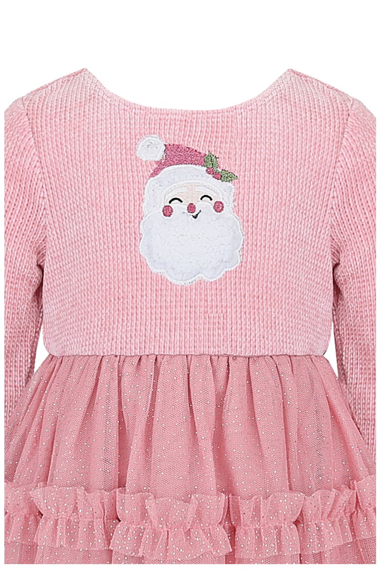 Santa Chenille Tiered Mesh Dress, Alternate, color, PINK