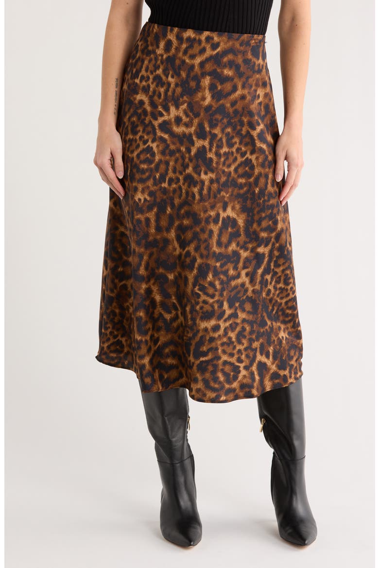 A-Line Midi Skirt, Main, color, TRUFFLE MULTI
