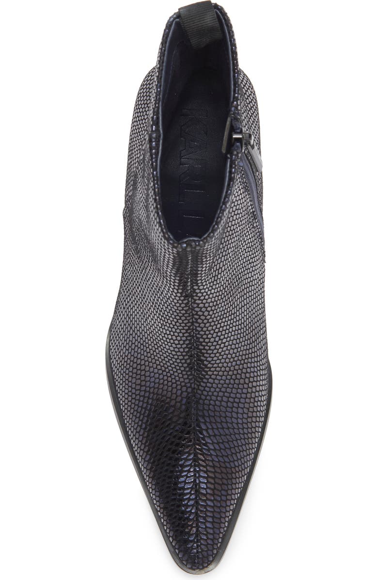 KARL LAGERFELD PARIS Kortini Pointed Toe Bootie, Alternate, color, Navy