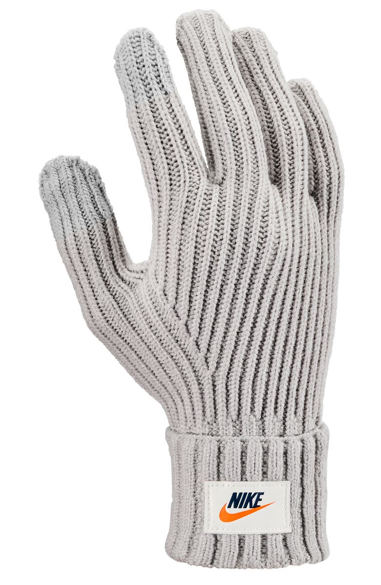 Nike City Rib Knit Gloves, Alternate, color, College Grey-Sail