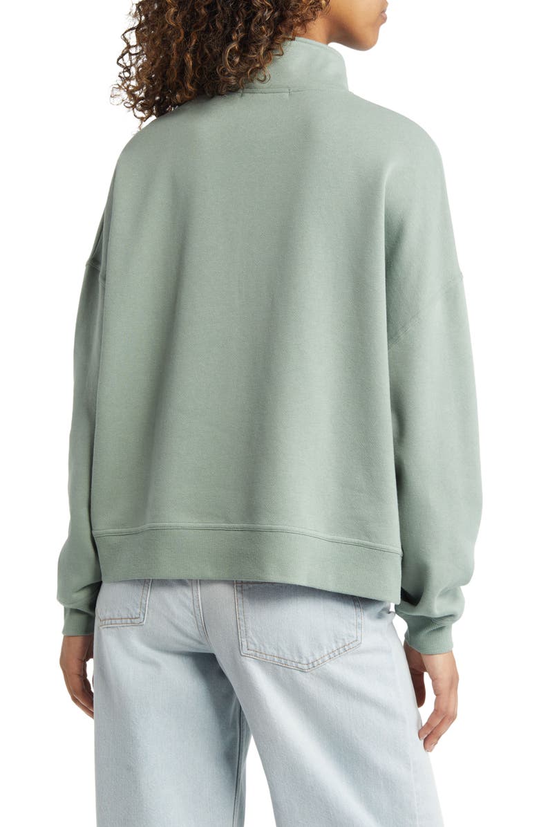 Vinyl Icons Embroidered LA Flowers Quarter Zip Pullover, Alternate, color,