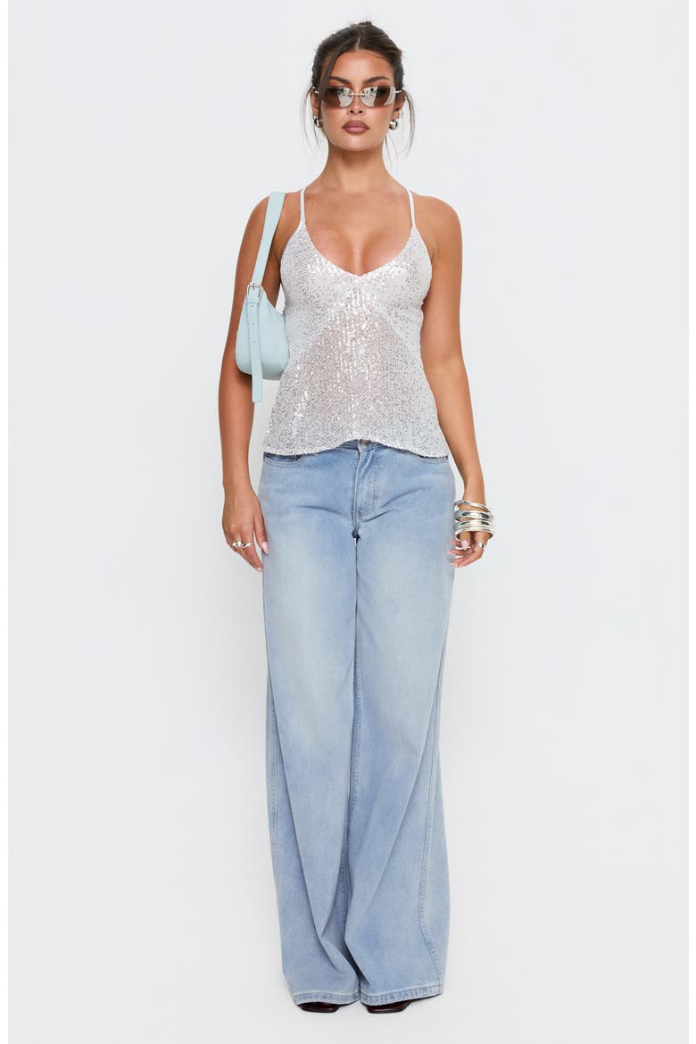 Opaline Sequin Camisole, Alternate, color, SILVER