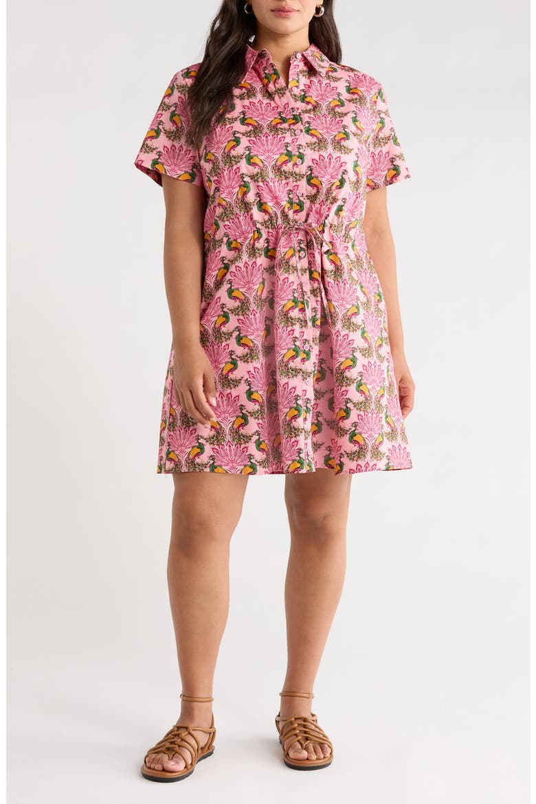 Kenda Peacock Shift Minidress, Main, color, PINK-GREEN