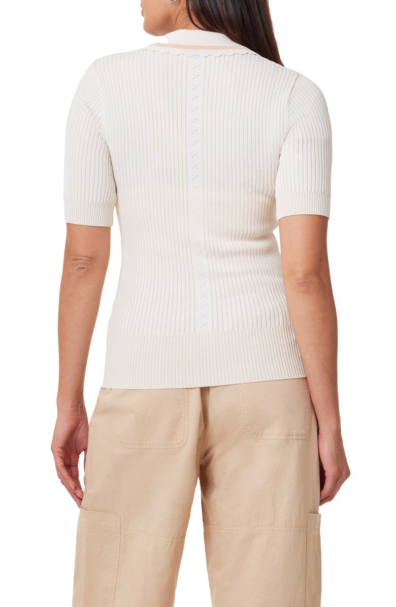 Scotch & Soda Short Sleeve Rib Polo Sweater, Alternate, color, Soft Ice