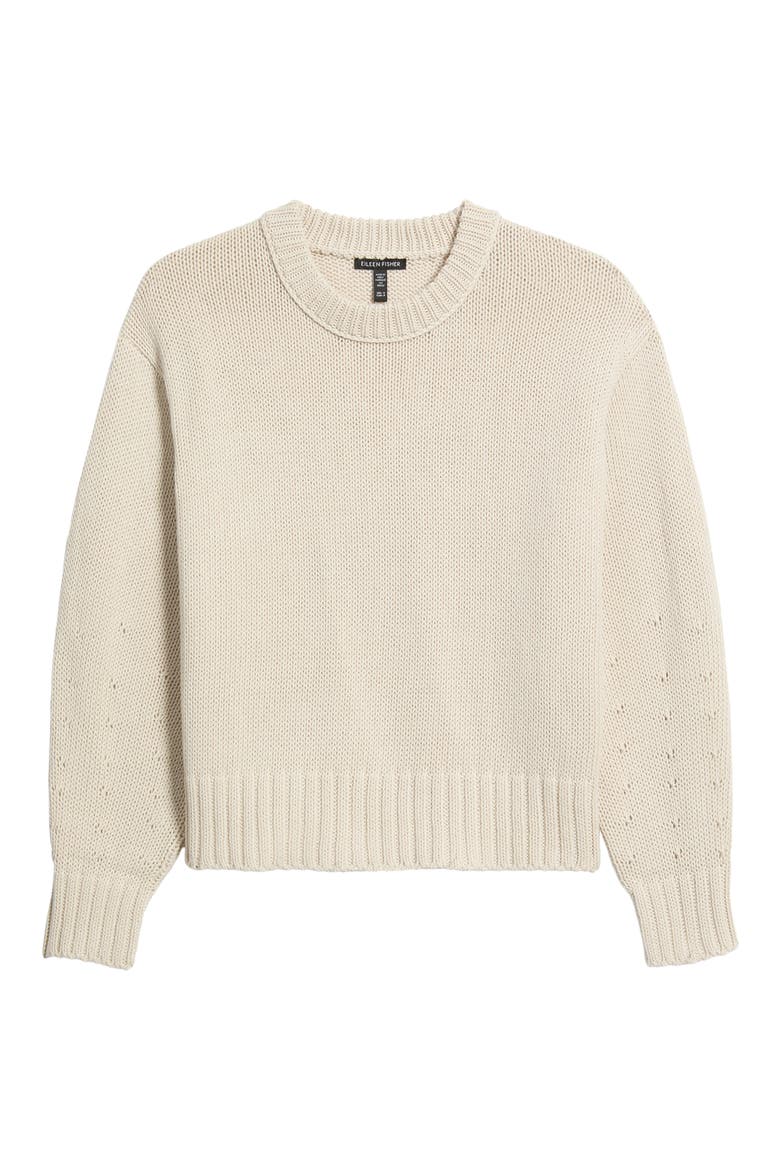 Organic Cotton Crewneck Sweater, Alternate, color, PALE STRIPE