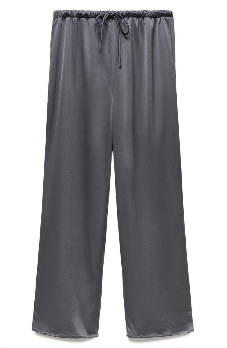 MANGO Satin Drawstring Pants, Alternate, color,