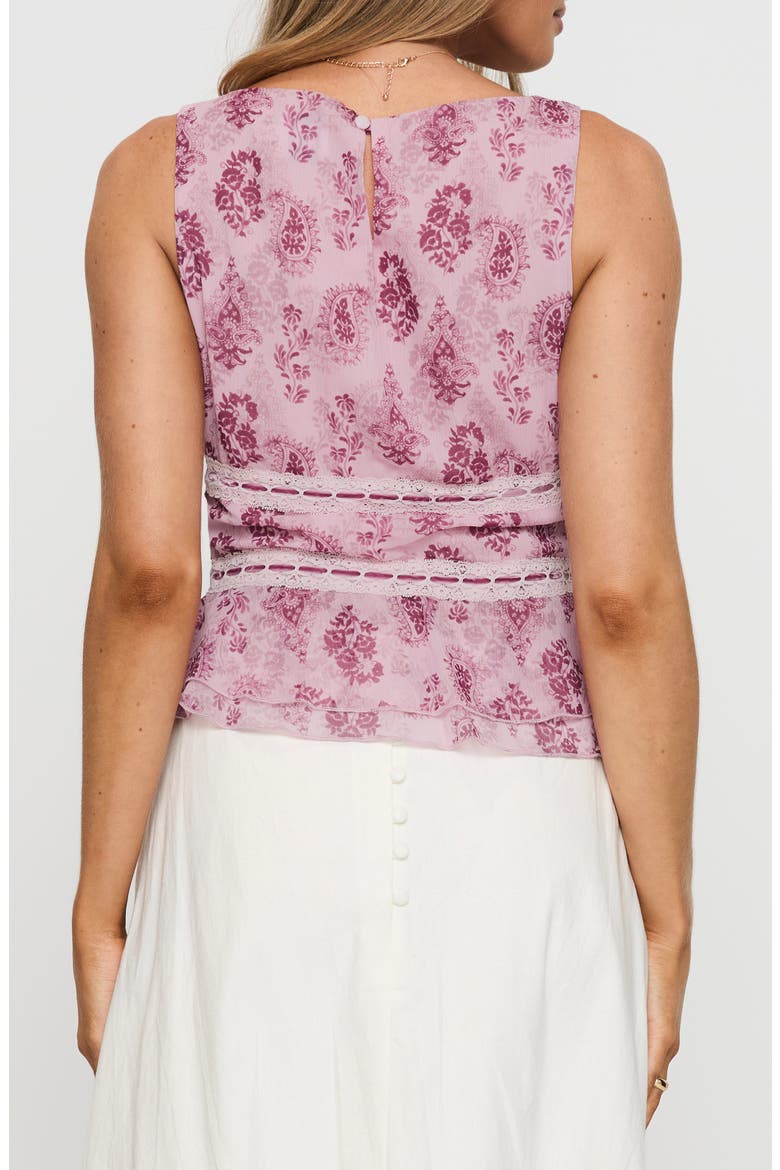 Nikolise Paisley Print Sleeveless Drawstring Top, Alternate, color, PURPLE