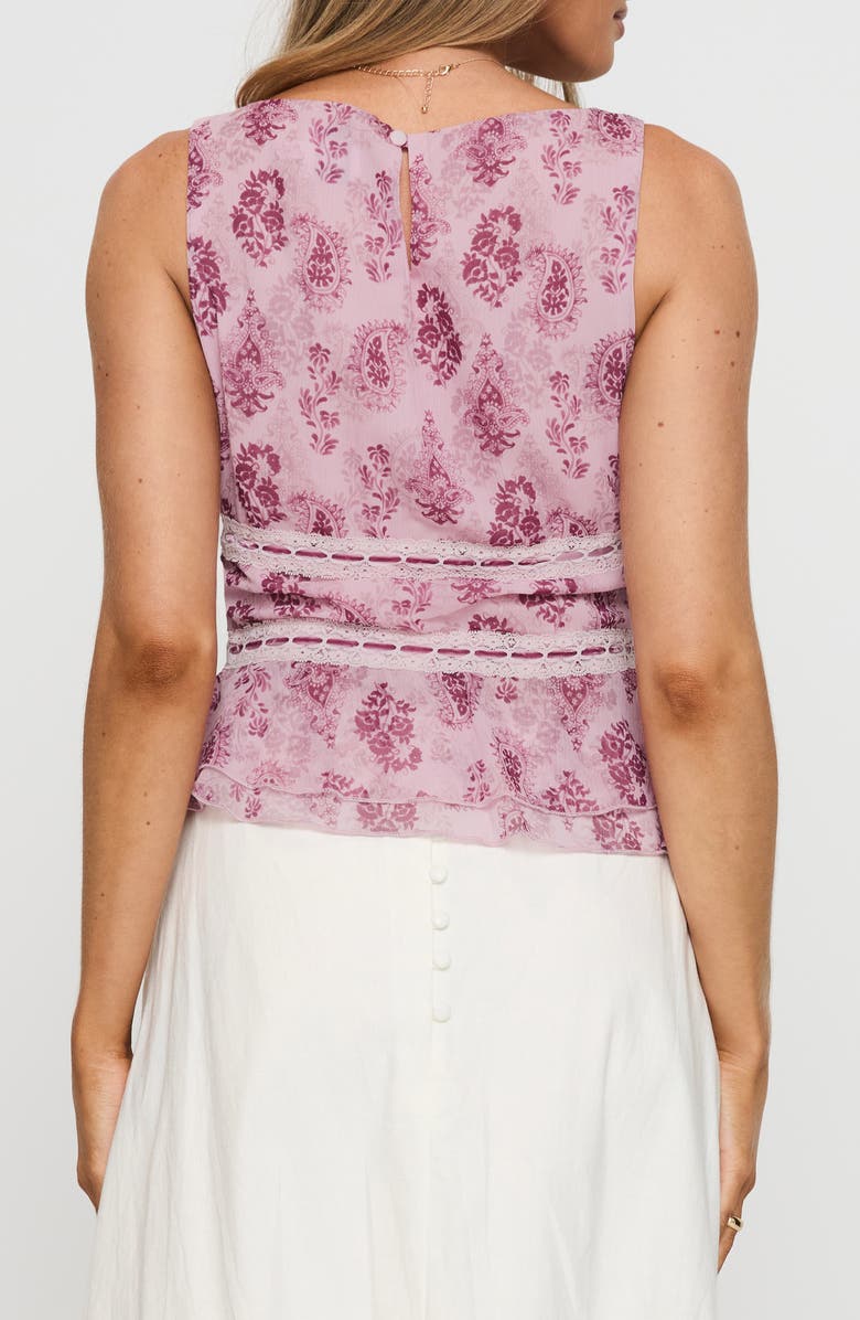 Princess Polly Nikolise Paisley Print Sleeveless Drawstring Top, Alternate, color, Purple