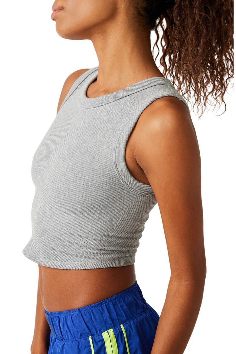 FP Movement Free Throw Crop Muscle Tank Top, Alternate, color, HEATHER GREY