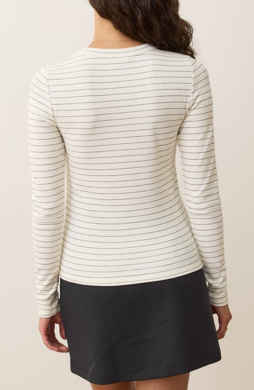Marine Layer Lexi Stripe Sun-in Rib Long Sleeve T-shirt In Multi
