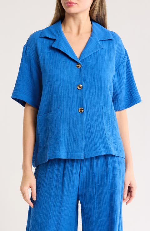 Cotton Cover-Up Camp Shirt