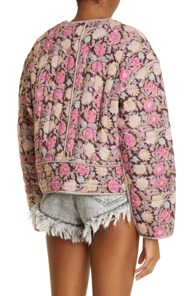 Isabel Marant Étoile Gelio Floral Drop Shoulder Quilted Jacket, Alternate, color, 
