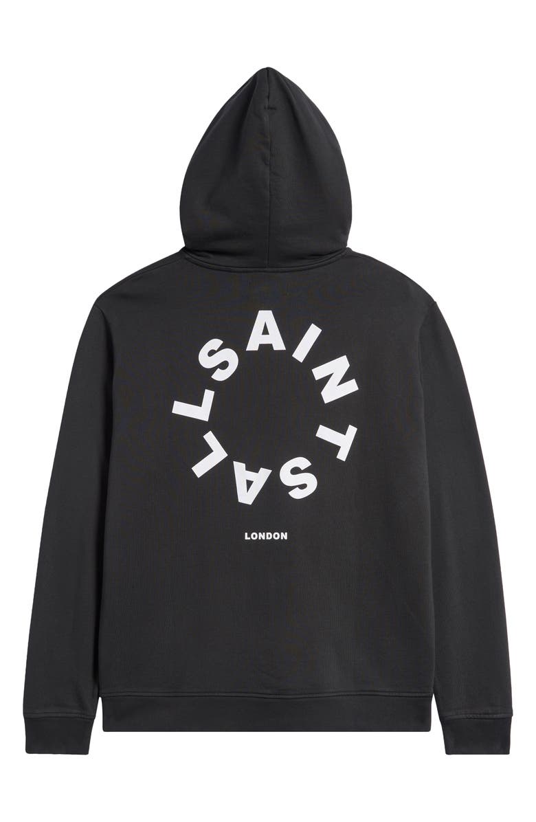 AllSaints Tierra Logo Cotton French Terry Graphic Hoodie, Alternate, color,