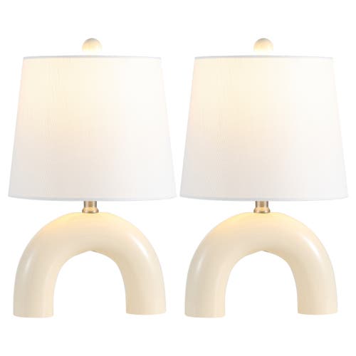 Jonathan Y Zadie 17.75" Scandinavian Minimalist Ceramic Arch Led Table Lamp