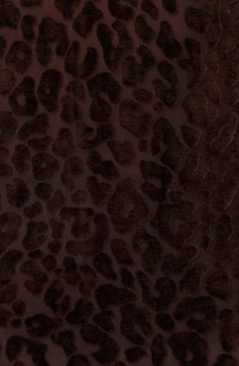 Naked Wardrobe Burnout Long Sleeve Maxi Dress, Alternate, color, Leopard Dark Chocolate