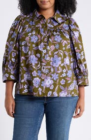 SUGARLIPS Fae Reverie Cotton Poplin Button-Up Shirt