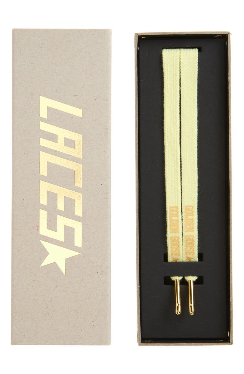 Golden Goose Logo Shoelaces, Main, color, Giallo