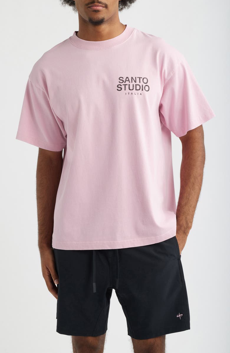 SANTO STUDIO Dove Quotes Cotton Graphic T-Shirt, Main, color, Salmon