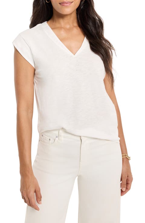 Cap Sleeve V-Neck Top