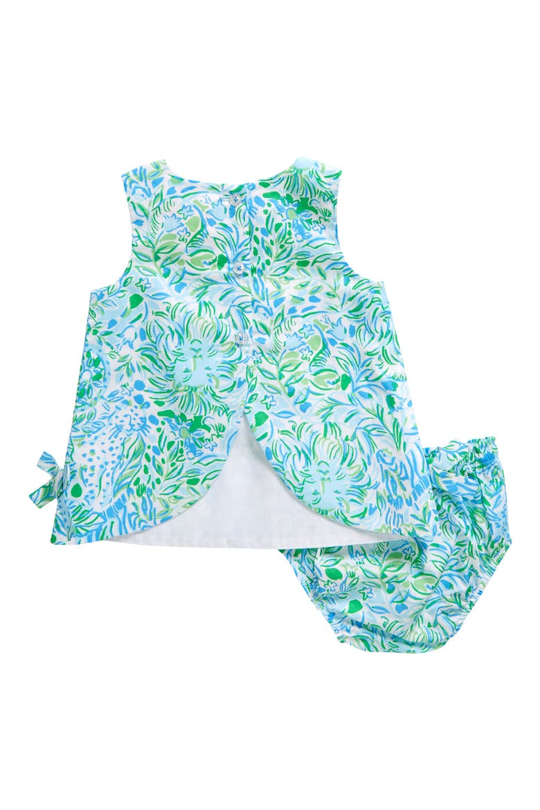 Lilly Floral Dress & Bloomers, Alternate, color, HYDRA BLUE DANDY LIONS