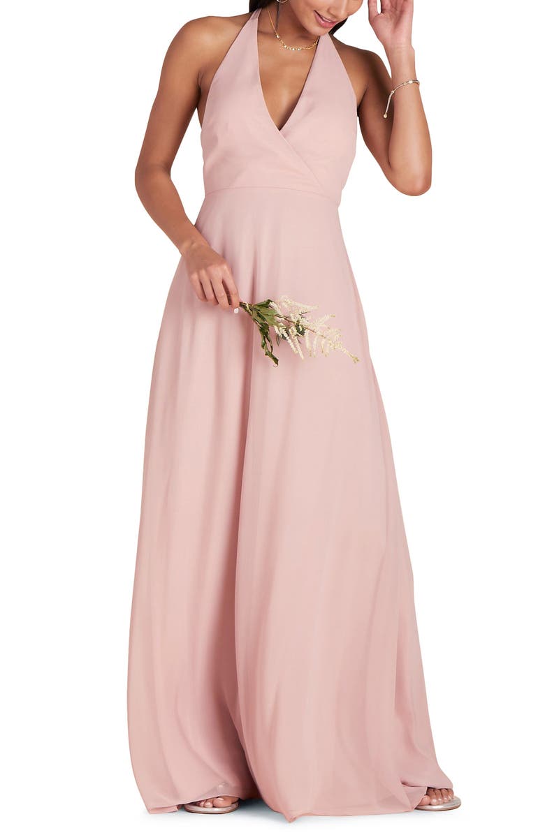 BIRDY GREY Moni Convertible Halter Neck Chiffon Gown, Main, color, 