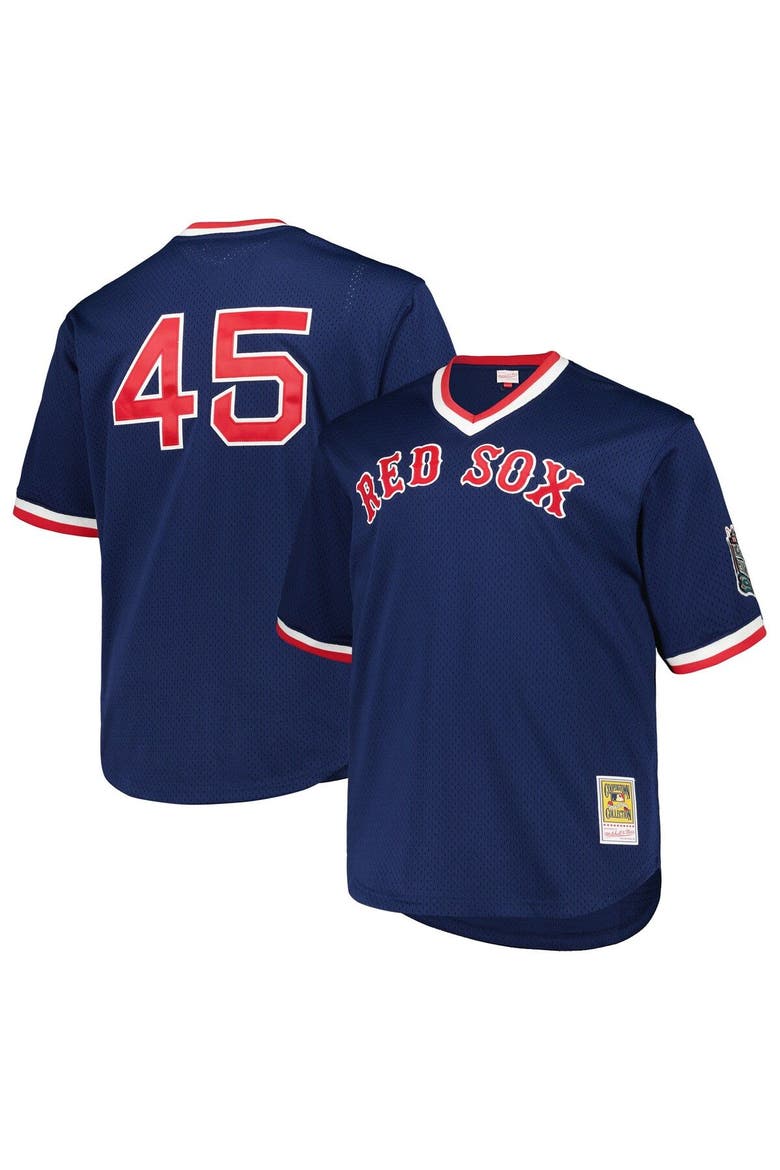 Men's Mitchell & Ness Pedro Martinez Navy Boston Red Sox 1999 Cooperstown Collection Mesh Pullover Jersey, Main, color, Navy
