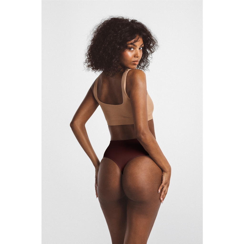 Ldma High Sculpt Thong Rib In Crimson
