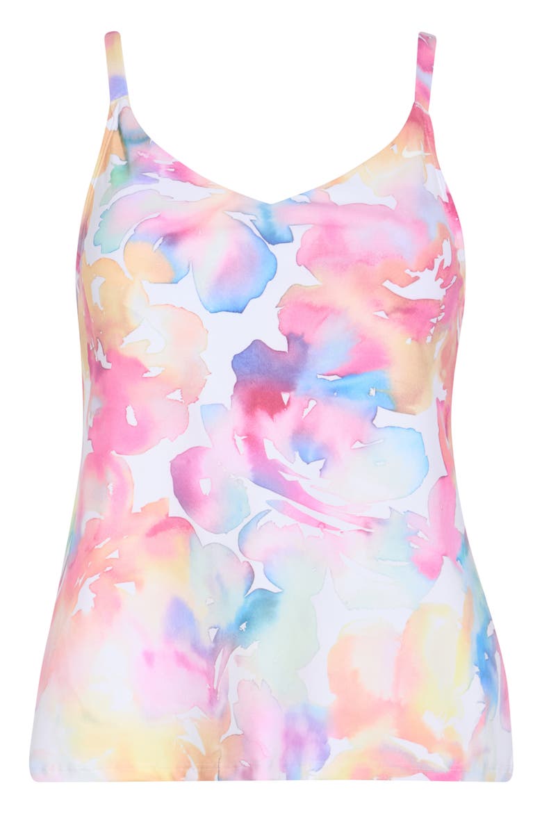 V-Neck Tankini Top, Alternate, color, PINK GLOW
