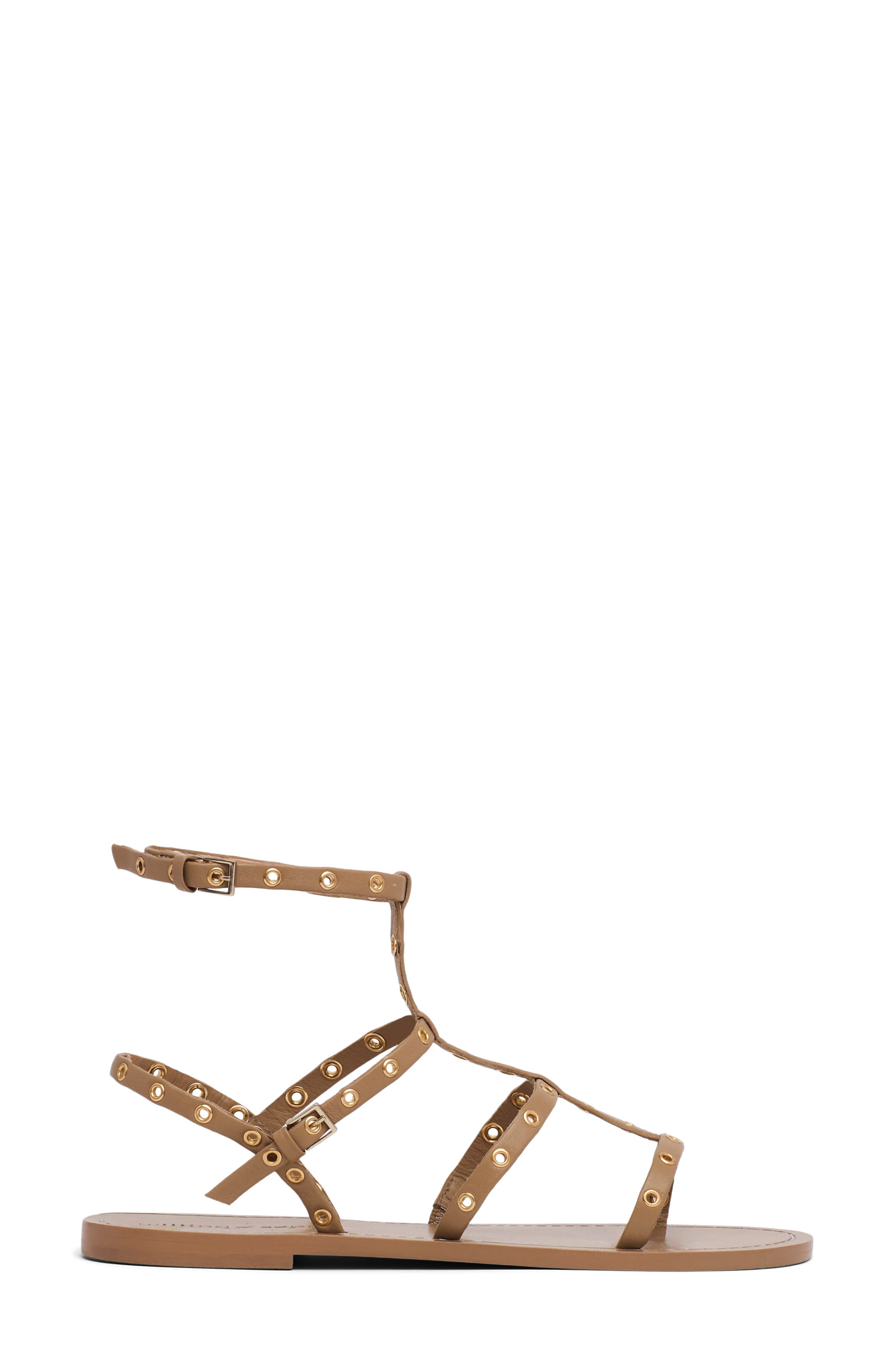 Cinq à Sept Ariella Studded Cage Sandal, Alternate, color, Brown Sugar