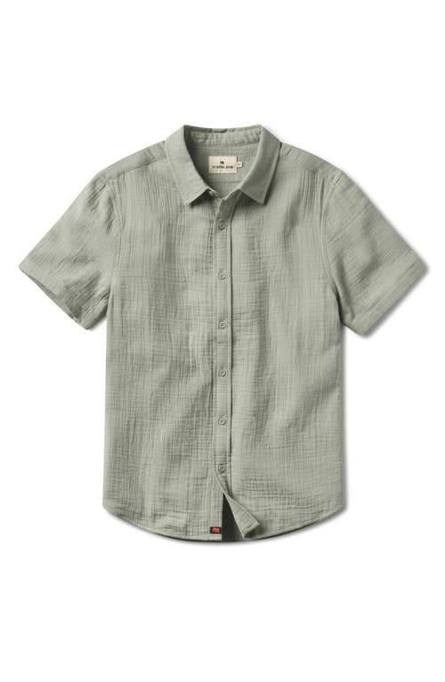The Normal Brand Kalo Cotton Gauze Short Sleeve Button-up Shirt In Juniper