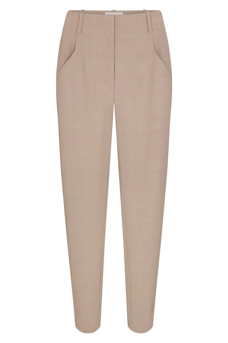 Kate Plaid Stretch Ankle Pants, Alternate, color, SAND BEIGE PLAID
