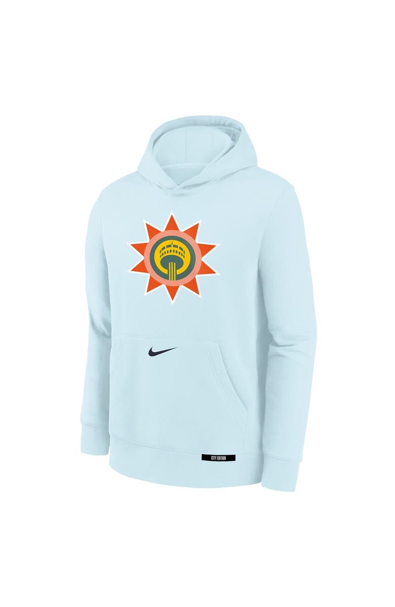 Nike Youth Nike  Light Blue San Antonio Spurs 2024/25 City Edition Club Fleece Pullover Hoodie, Alternate, color, 