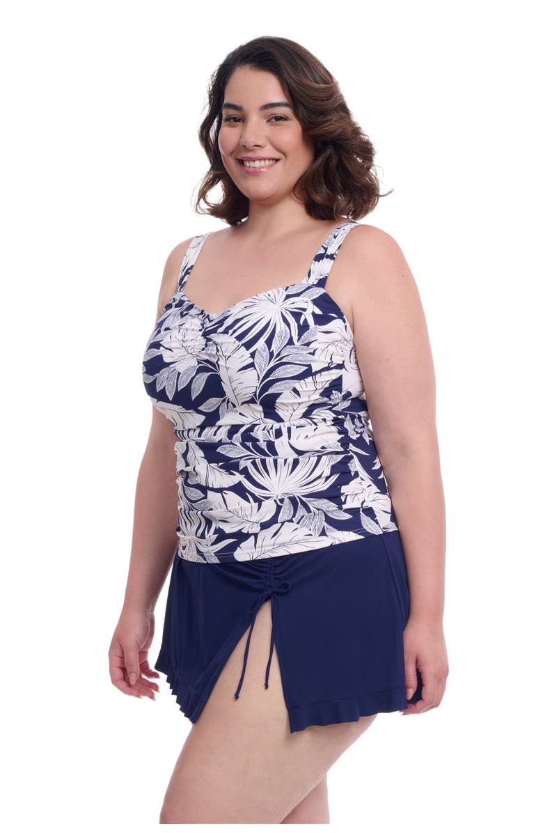 Profile by Gottex Malaya Full Figure Center Ruched Tankini Swim Top, Alternate, color,