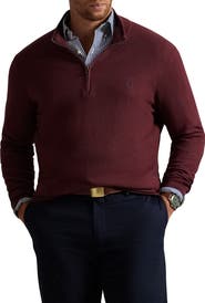 Polo Ralph Lauren Big & Tall Pima Cotton 1/2-Zip Sweater