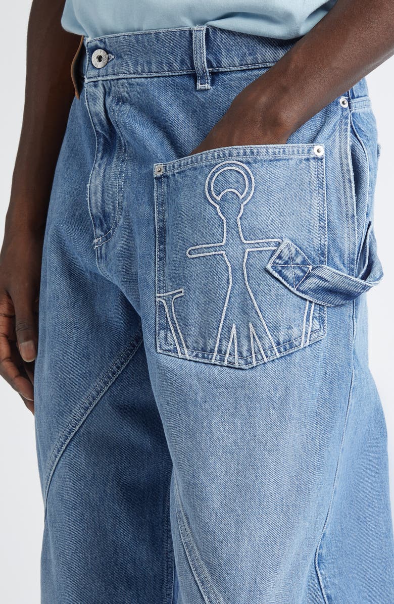 JW Anderson Twisted Workwear Jeans, Alternate, color, Light Blue