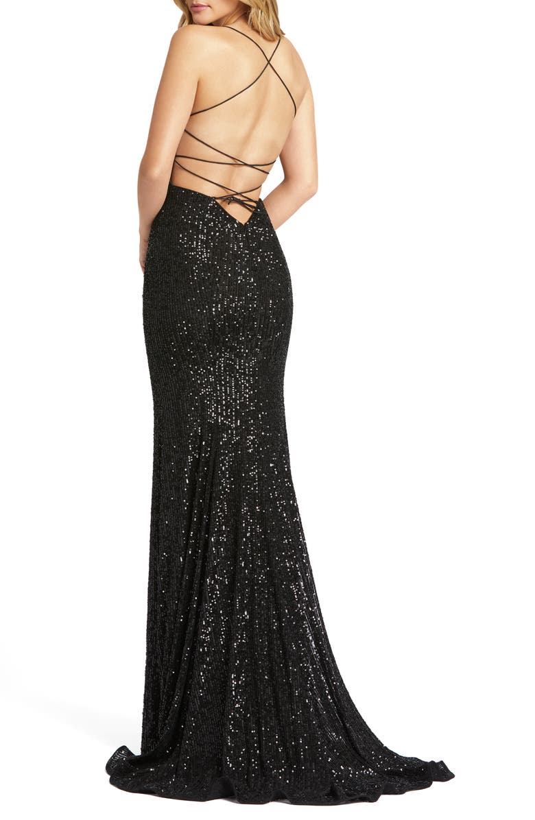 Mac Duggal Sequin Strappy Back Gown, Alternate, color, 