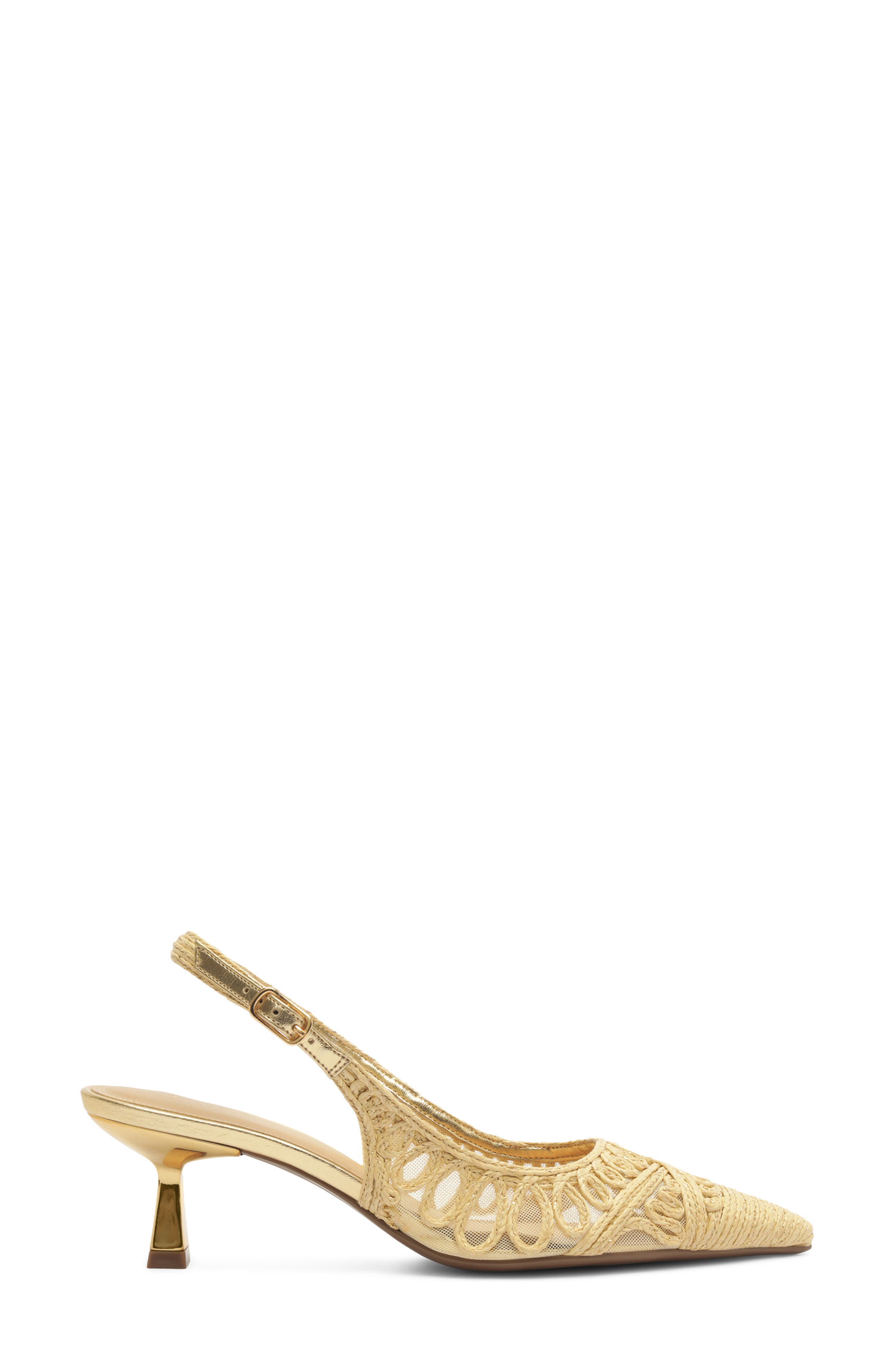 Arezzo Liz Slingback Pump, Alternate, color, Natural Gold