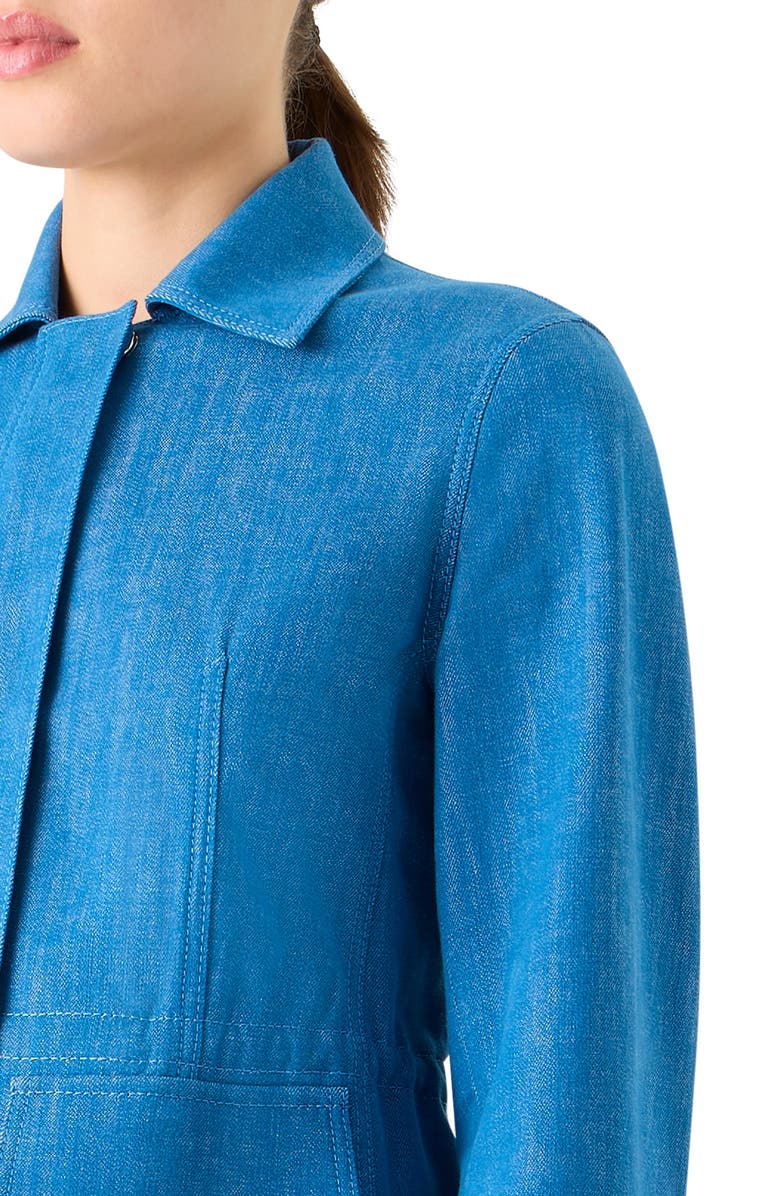 Akris Hugh Stretch Denim Cargo Jacket, Alternate, color, Twilight