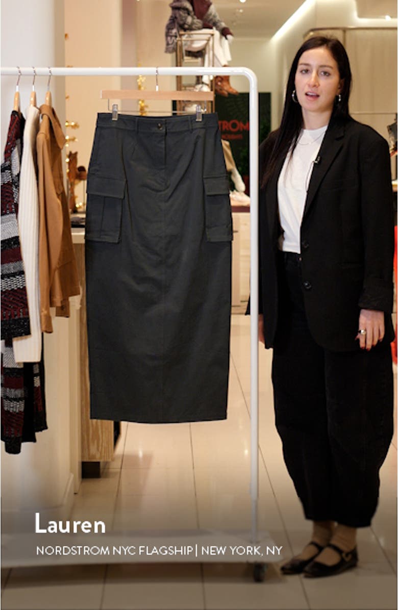 High Waist Cargo Maxi Skirt, sales video thumbnail