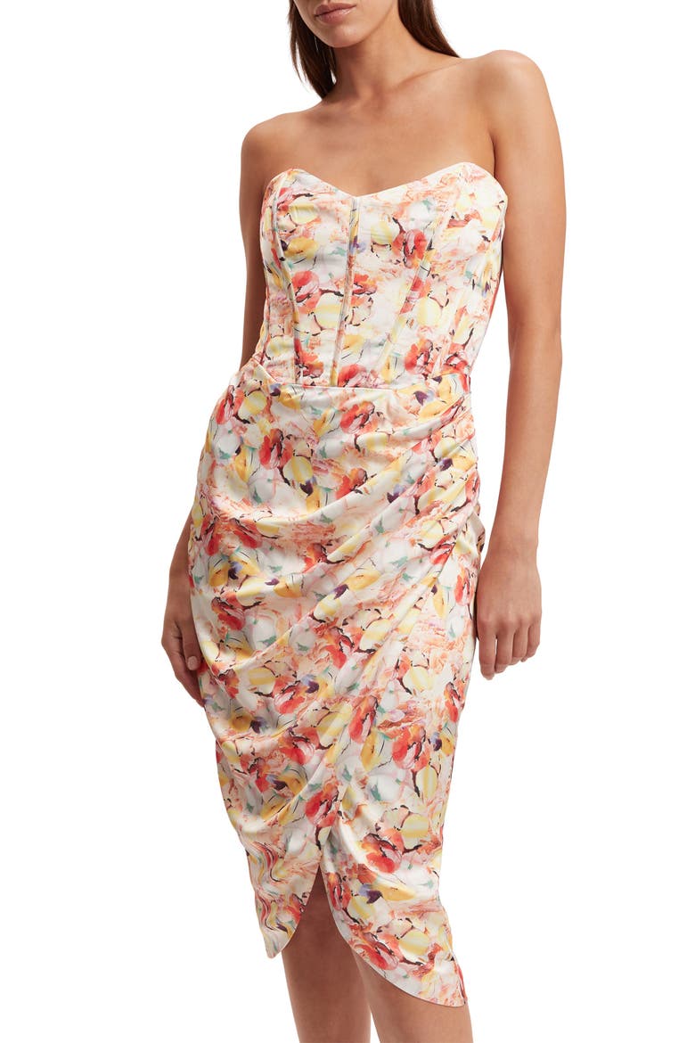 Bardot August Print Strapless Corset Dress (Women)